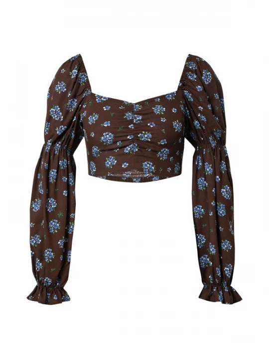 Obrázek produktu Monki Halenka světlemodrá / tmavě hnědá / zelená