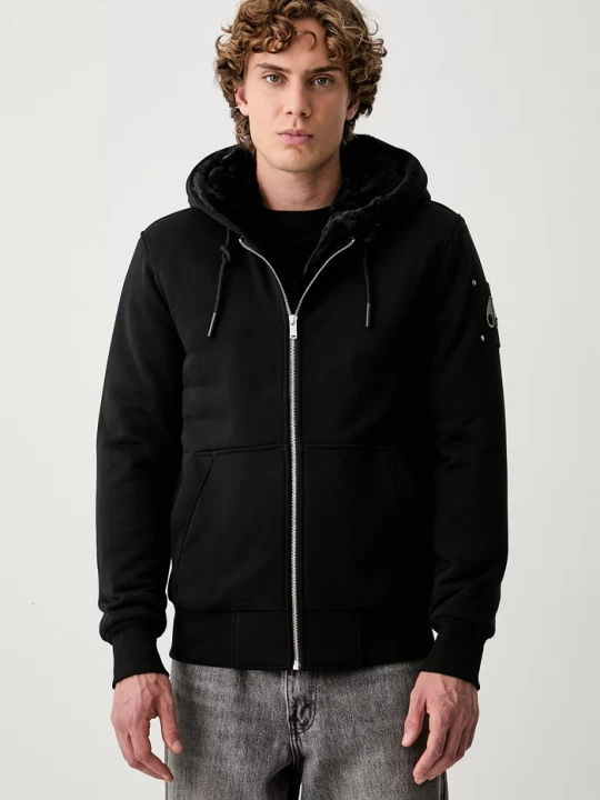 Obrázek produktu MOOSE KNUCKLES rozepínací mikina s kapucí s bavlnou černá