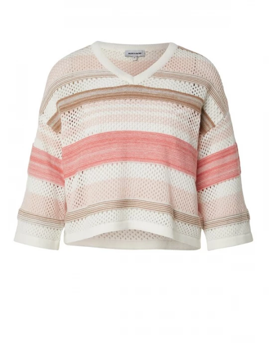Obrázek produktu MORE & MORE Svetr světle hnědá / růže / světle růžová / offwhite