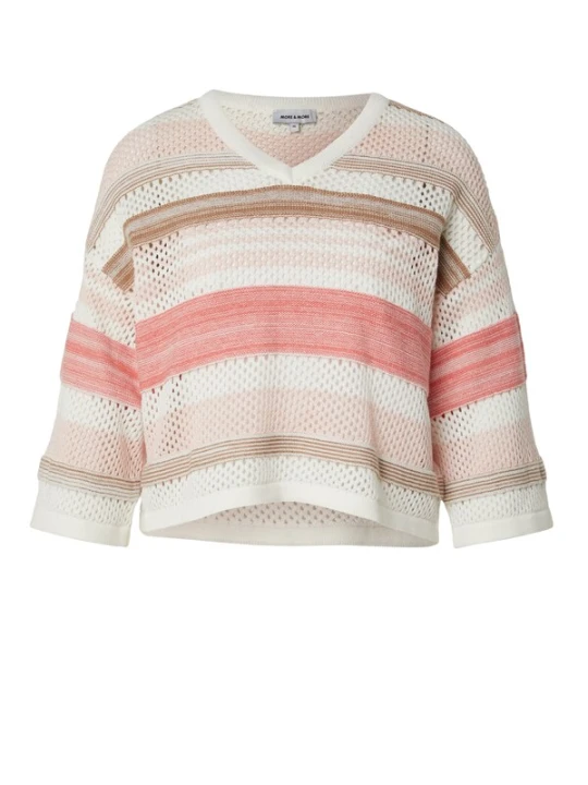 Obrázek produktu MORE & MORE Svetr světle hnědá / růže / světle růžová / offwhite