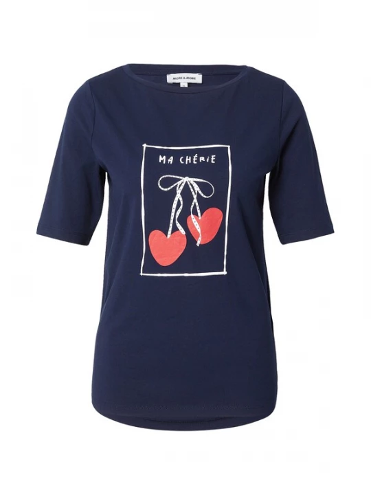 Obrázek produktu MORE & MORE Tričko 'Cherry Hearts' tmavě modrá / červená / bílá