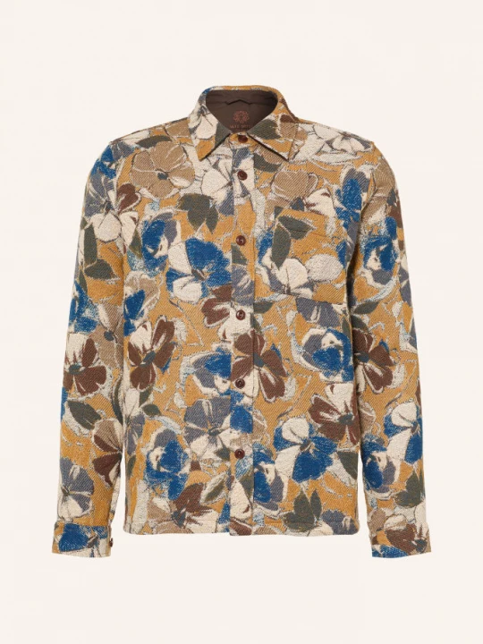 Obrázek produktu Mos Mosh Gallery Overshirt Mmgdavid Z Žakárového Úpletu modrá / béžová / tmavě zelená