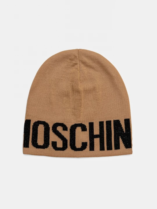Obrázek produktu Moschino čepice dámská s příměsí vlny béžová
