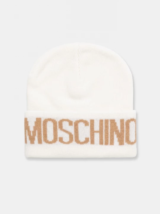 Obrázek produktu Moschino čepice dámská s příměsí vlny béžová
