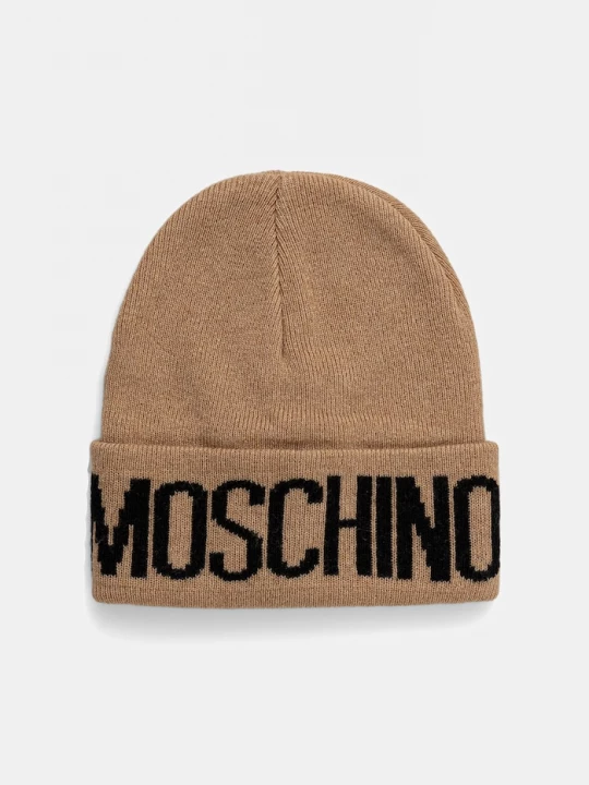 Obrázek produktu Moschino čepice dámská s příměsí vlny hnědá