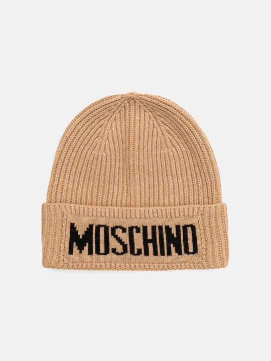 Obrázek produktu Moschino čepice pánská s příměsí vlny hnědá