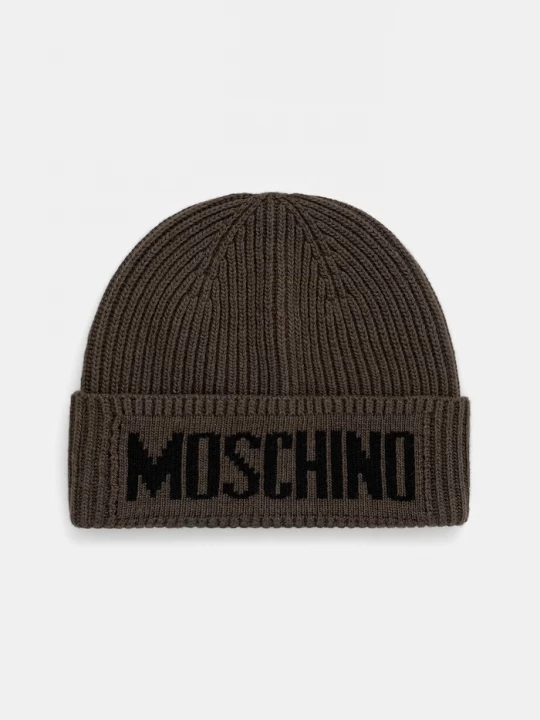 Obrázek produktu Moschino čepice pánská s příměsí vlny zelená