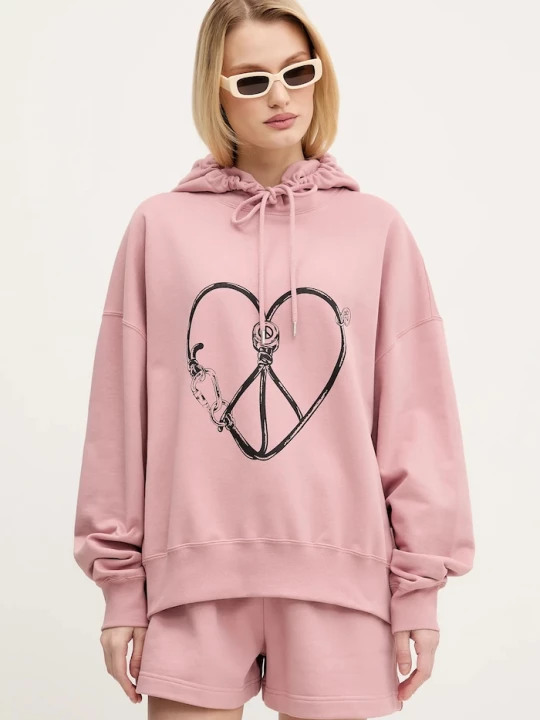 Obrázek produktu Moschino Jeans Bavlněná mikina růžová