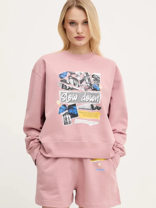 Obrázek produktu Moschino Jeans Bavlněná mikina růžová