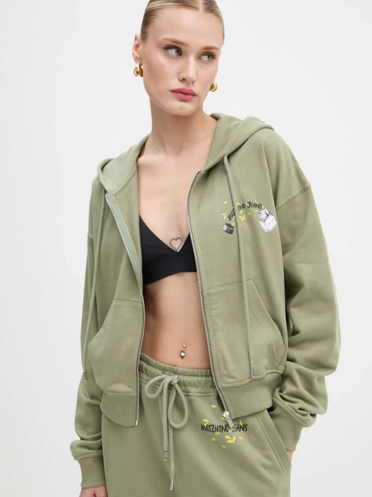Obrázek produktu Moschino Jeans Dětská bavlněná mikina Moschino Jeans zelená