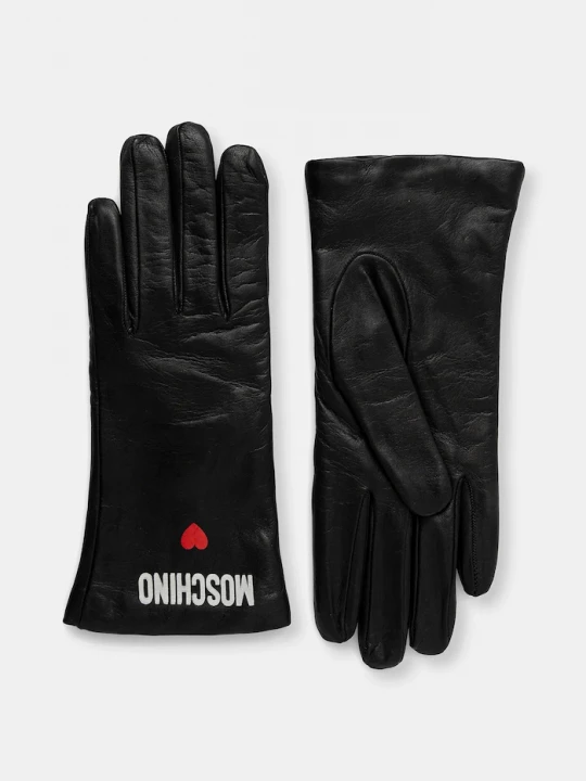 Obrázek produktu Moschino Kožené rukavice Moschino černá