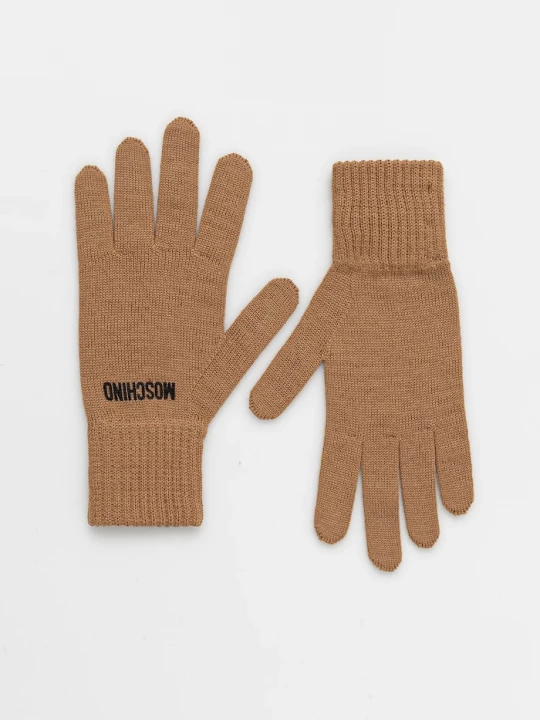 Obrázek produktu Moschino rukavice dámské s příměsí vlny hnědá