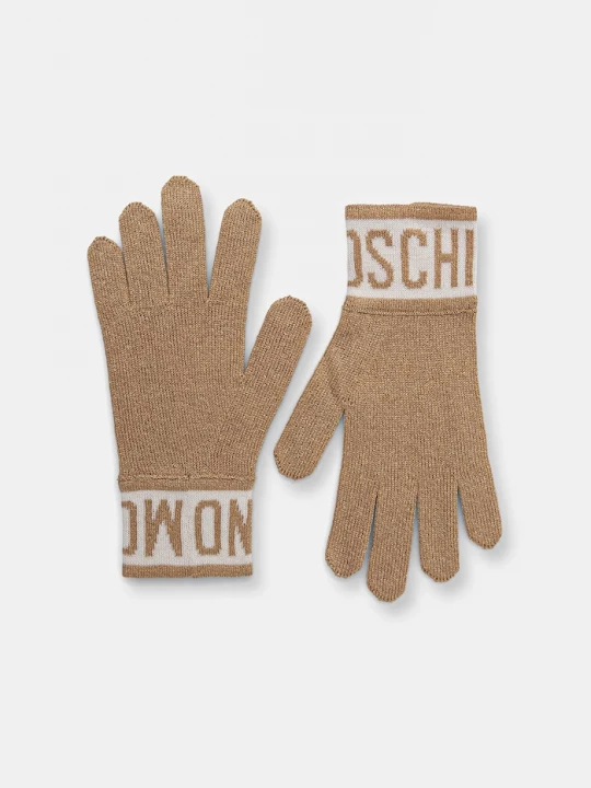 Obrázek produktu Moschino Rukavice z vlněné směsi Moschino zlatá
