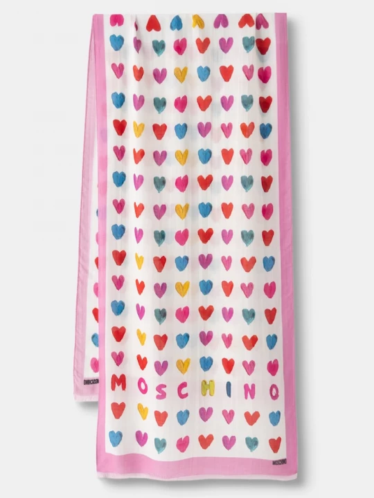 Obrázek produktu Moschino šál dámský s příměsí kašmíru růžová