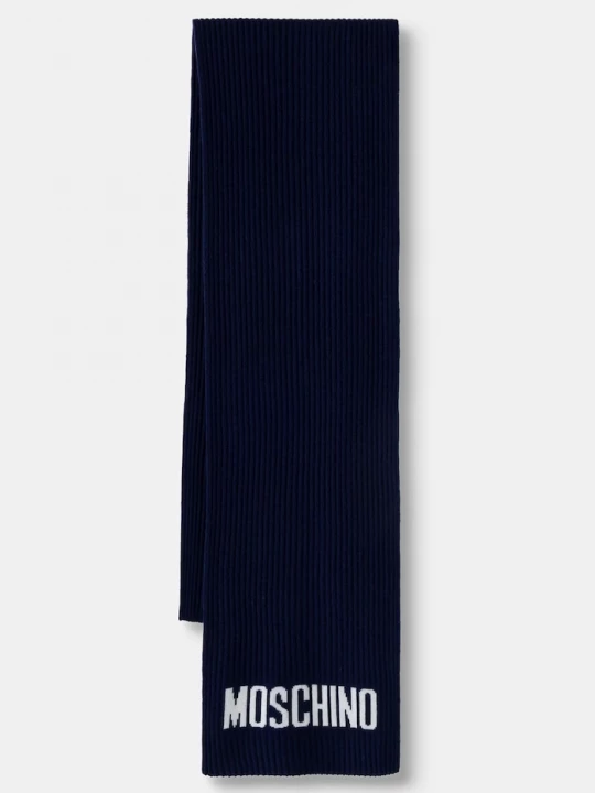 Obrázek produktu Moschino šála pánská s vlnou námořnická modř