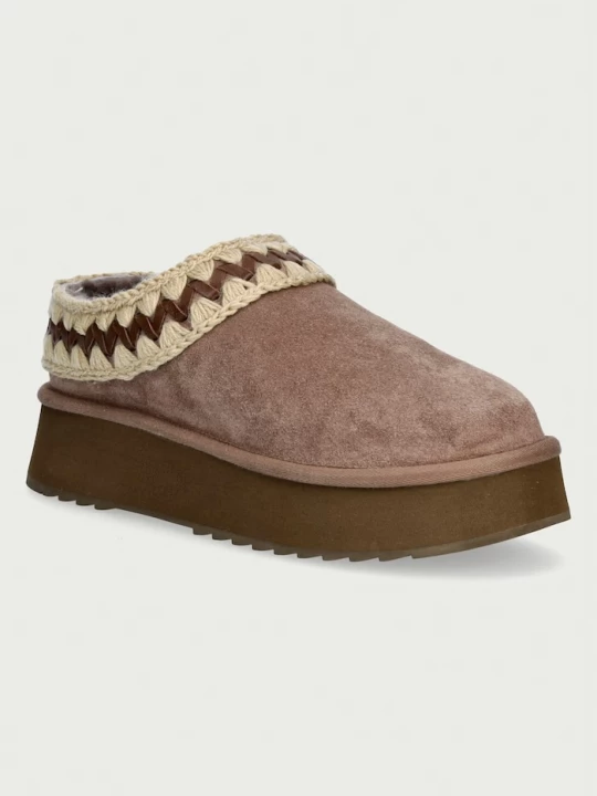 Obrázek produktu Mou pantofle dámské semišové Platform Clog Suede Leather St béžová