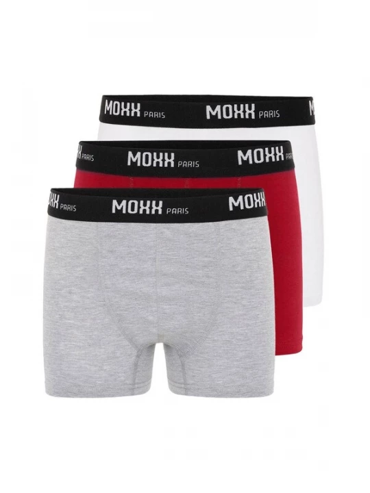 Obrázek produktu Moxx Paris Boxerky šedý melír / tmavě červená / černá / bílá