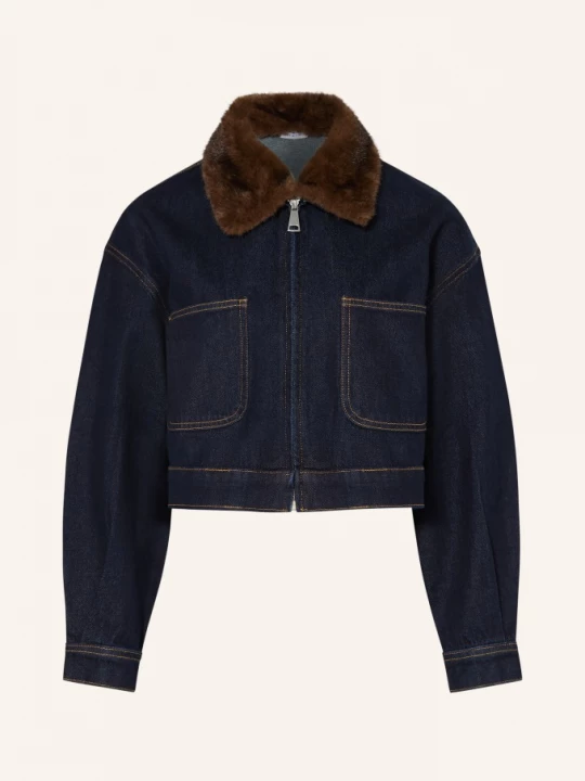 Obrázek produktu Mrs & Hugs Džínová Bunda S Odnímatelným Límcem Z Umělé Kožešiny raw denim