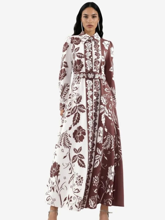 Obrázek produktu MSN Collection Šaty hnědá / bílá