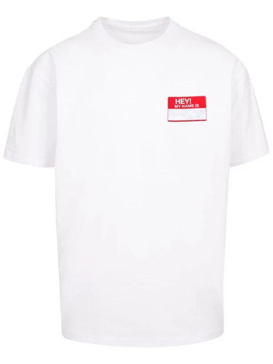 Obrázek produktu MT Upscale Tričko 'Hey! My Name Is'  ohnivá červená / bílá