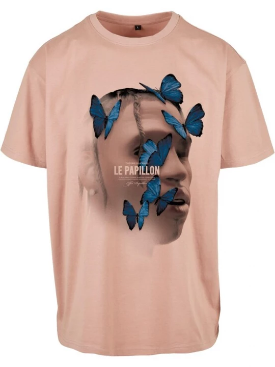 Obrázek produktu MT Upscale Tričko 'Le Papillon' modrá / starorůžová / černá