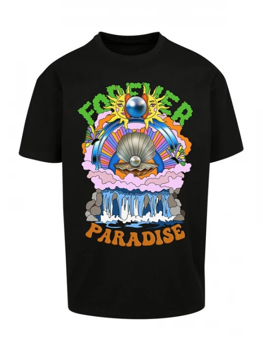Obrázek produktu MT Upscale Tričko 'Paradise' zelená / oranžová / světle růžová / černá