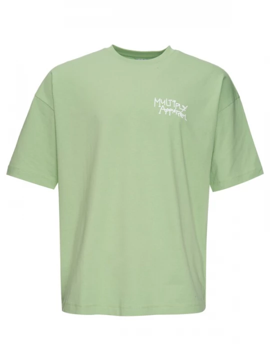 Obrázek produktu Multiply Apparel Tričko 'Banderole'  pastelově zelená / černá / bílá