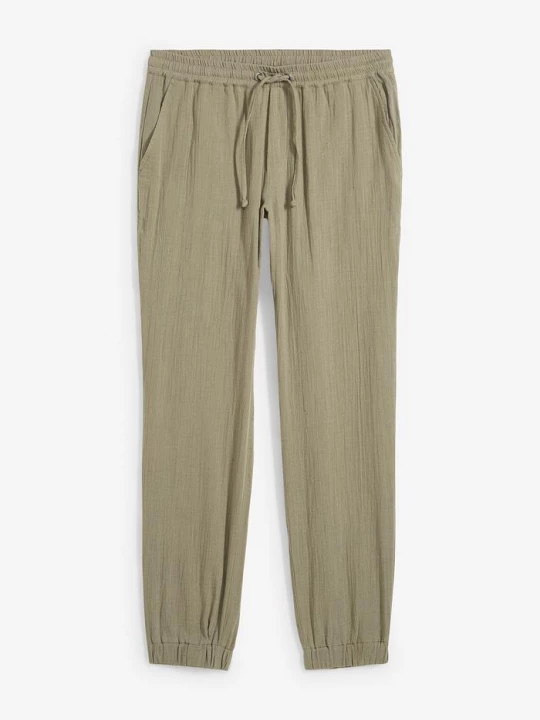 Obrázek produktu Mušelínové kalhoty bez zapínání, z čisté bavlny, Regular Fit, Tapered BonPrix