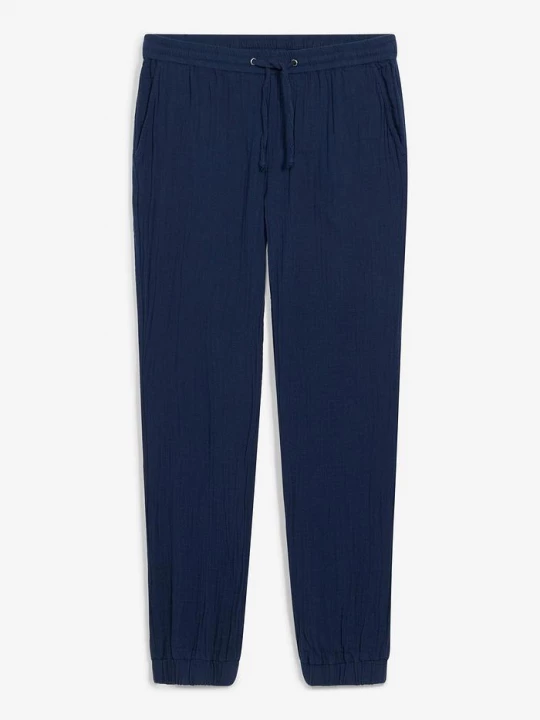 Obrázek produktu Mušelínové kalhoty bez zapínání, z čisté bavlny, Regular Fit, Tapered BonPrix