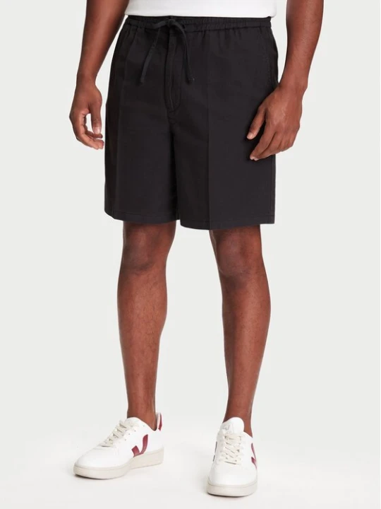 Obrázek produktu Mustang Šortky z materiálu Linen 1016459 Černá Loose Fit