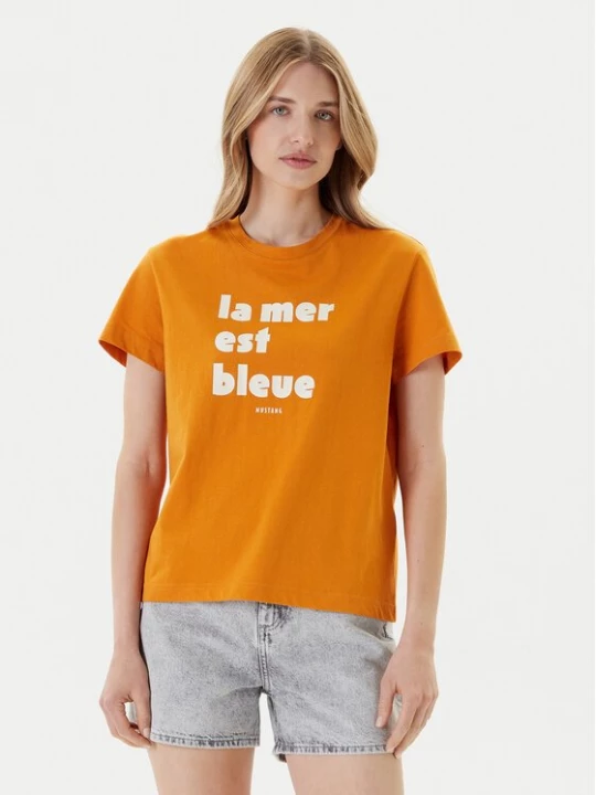 Obrázek produktu Mustang T-Shirt Floris 1016157 Oranžová Relaxed Fit