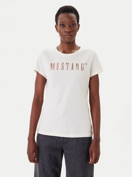 Obrázek produktu Mustang T-Shirt Loa 1016146 Écru Slim Fit Krémová