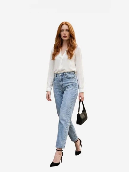 Obrázek produktu My fashion Kalhoty modrá džínovina