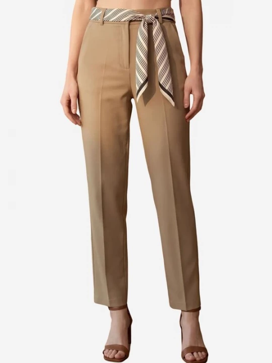 Obrázek produktu My fashion Kalhoty s puky světle hnědá