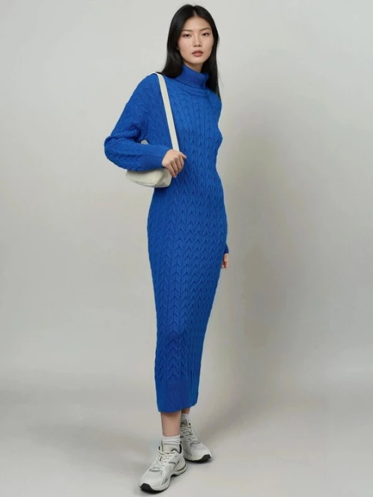 Obrázek produktu My fashion Úpletové šaty kobaltová modř