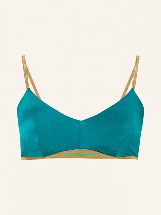 Obrázek produktu Mymarini Bralette Horní Díl Bikin Classic Shine V Oboustranném Provedení S Uv Ochranou 50+ tyrkysová / zlatá / světle zelená