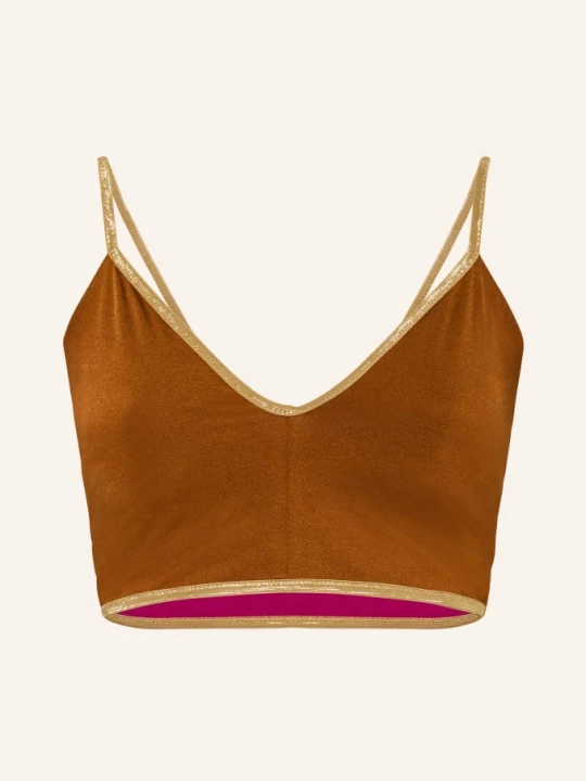 Obrázek produktu Mymarini Bustier Bikiny Vacation Top Shine, Oboustranné, S Uv Ochranou 50+ hnědá / zlatá / růžová