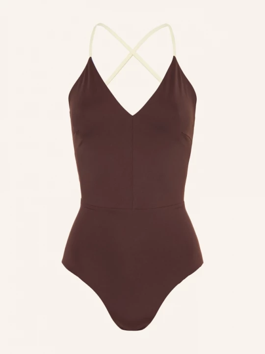 Obrázek produktu Mymarini Plavky Summersuit S Uv Ochranou, Oboustranné tmavě hnědá / krémová / světle fialová