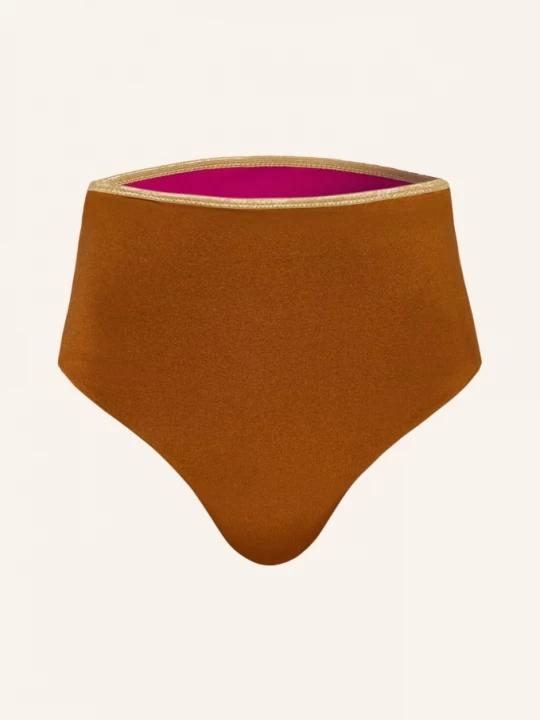 Obrázek produktu Mymarini Vysoké Bikiny Shine, Oboustranné, S Uv Ochranou 50+ hnědá / zlatá / růžová