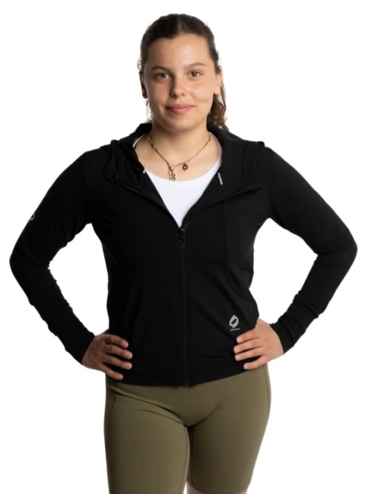Obrázek produktu mymotus Sportovní bunda 'Mymotus® Ladies Hood Sport jacket, black, body fitted, short length YW41 NOS' černá