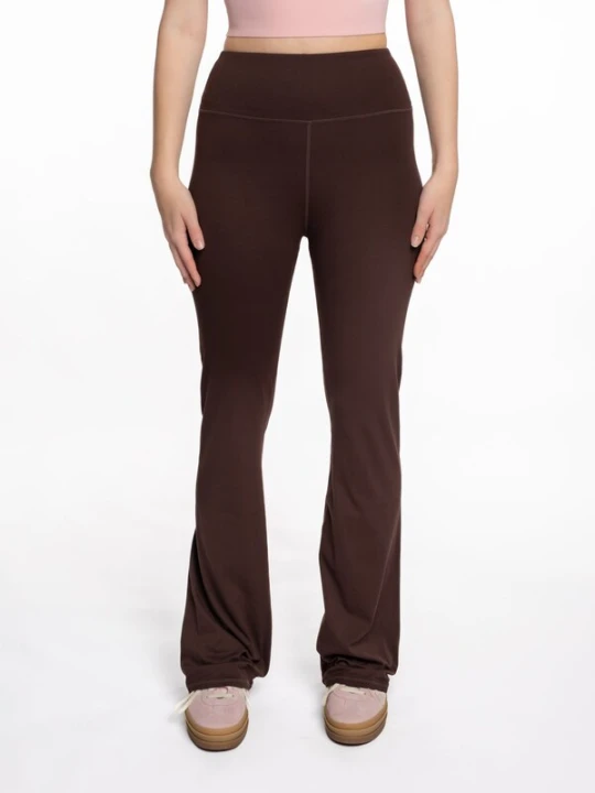 Obrázek produktu mymotus Sportovní kalhoty 'mymotus® Ladies soft bootcut legging, d. brown, YW55' tmavě hnědá