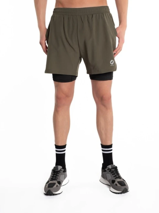 Obrázek produktu mymotus Sportovní kalhoty 'mymotus®, Men Twin short, khaki / black, with pockets RM82' olivová