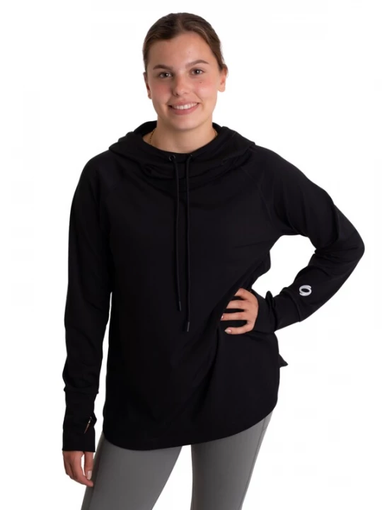 Obrázek produktu mymotus Sportovní svetr 'mymotus® ladies hooded, comfort sweat, loose fit, long YW122' černá
