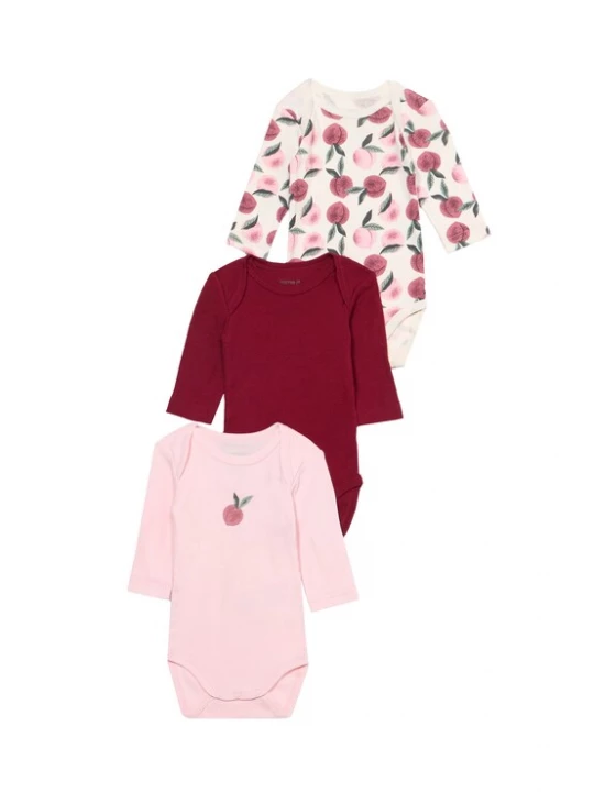Obrázek produktu NAME IT Dupačky / body jedle / růžová / vínově červená / offwhite