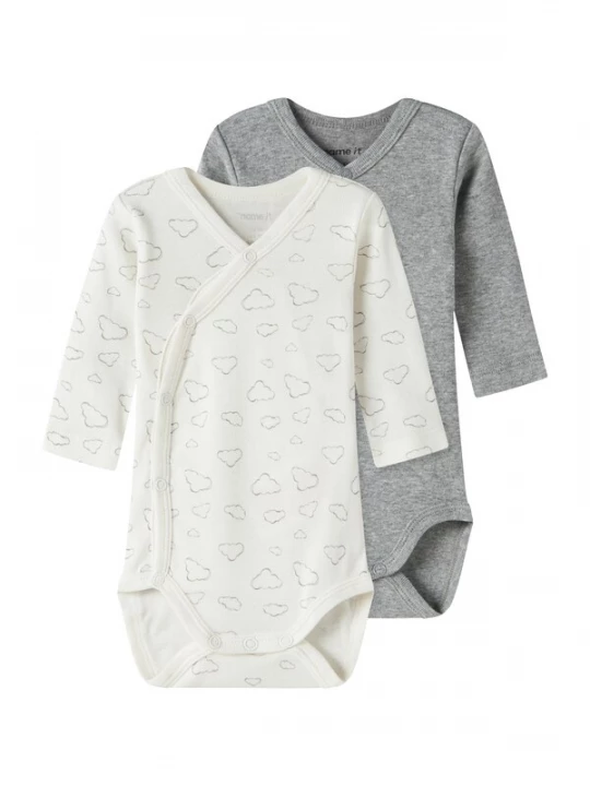 Obrázek produktu NAME IT Dupačky / body šedý melír / offwhite