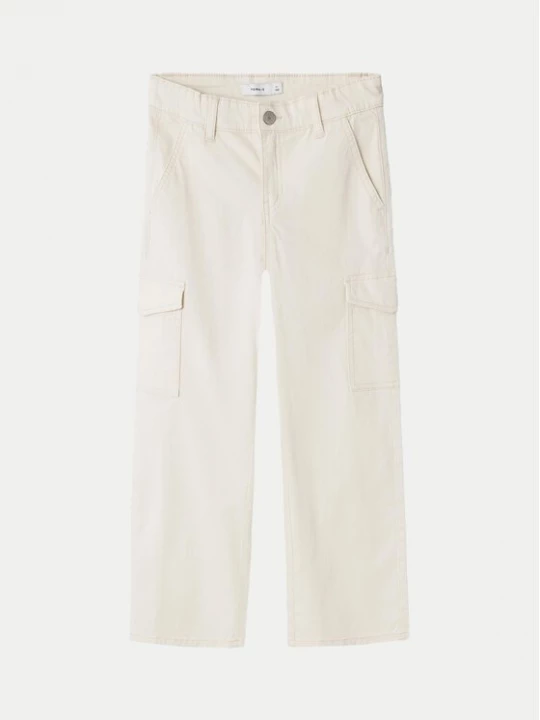 Obrázek produktu NAME IT Kalhoty z materiálu 13220718 Écru Wide Leg Krémová