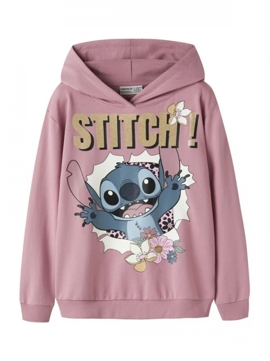 Obrázek produktu NAME IT Mikina 'NKFJYNDA STITCH' starobéžová / námořnická modř / fialová / bílá