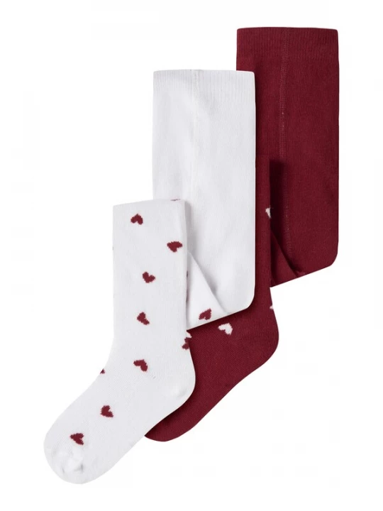 Obrázek produktu NAME IT Punčocháče 'NMFVICHRISTMAS' karmínově červené / bílá
