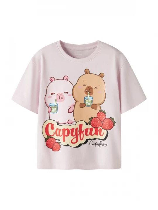 Obrázek produktu NAME IT Tričko 'NKFAbbi Capybara' brokátová / růžová / tmavě červená / černá
