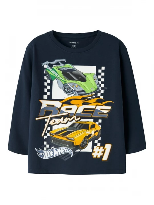 Obrázek produktu NAME IT Tričko 'NMMJunior Hotwheels' námořnická modř / trávově zelená / oranžová / bílá